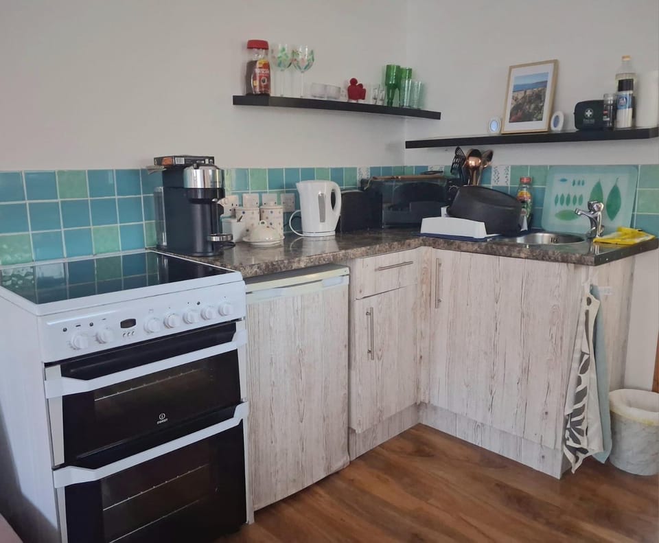 Coffee/tea facilities, Kitchen or kitchenette, oven, stove