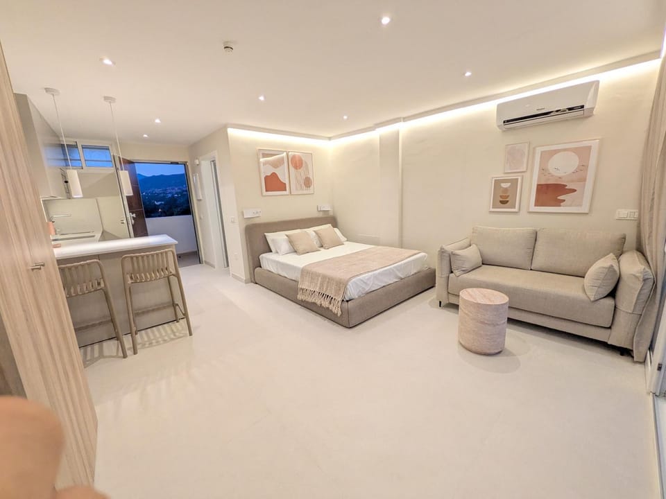 Bed, Living room, Photo of the whole room, air conditioner