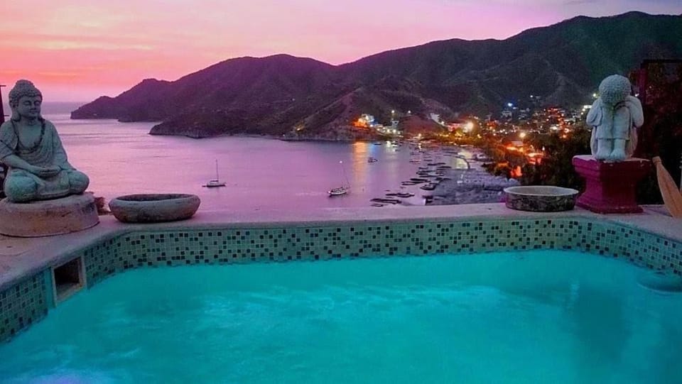 Night, Balcony/Terrace, Mountain view, Sea view, Swimming pool, Sunset