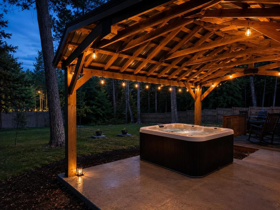 Patio, Night, Hot Tub