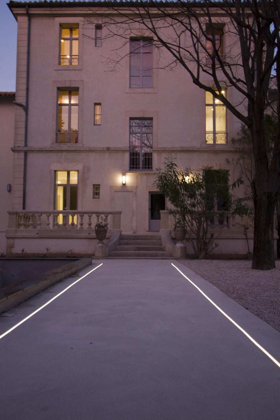 Facade/entrance, Spring, Sunset