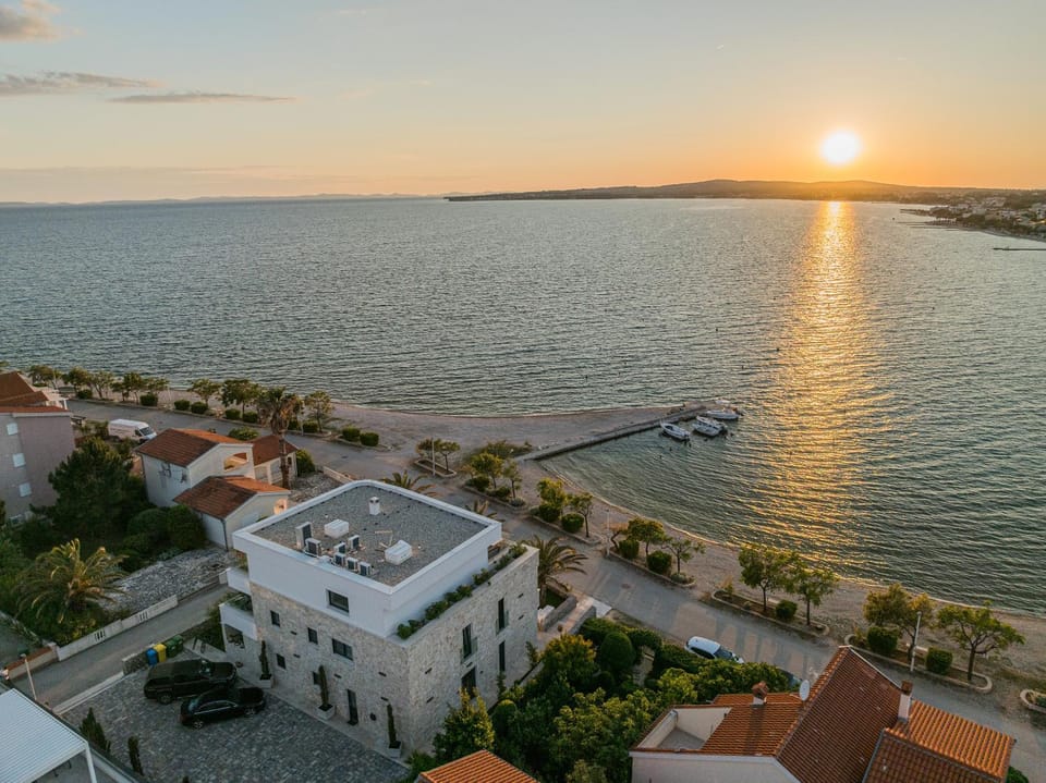 Bird's eye view, Beach, Sea view, Location, Sunset