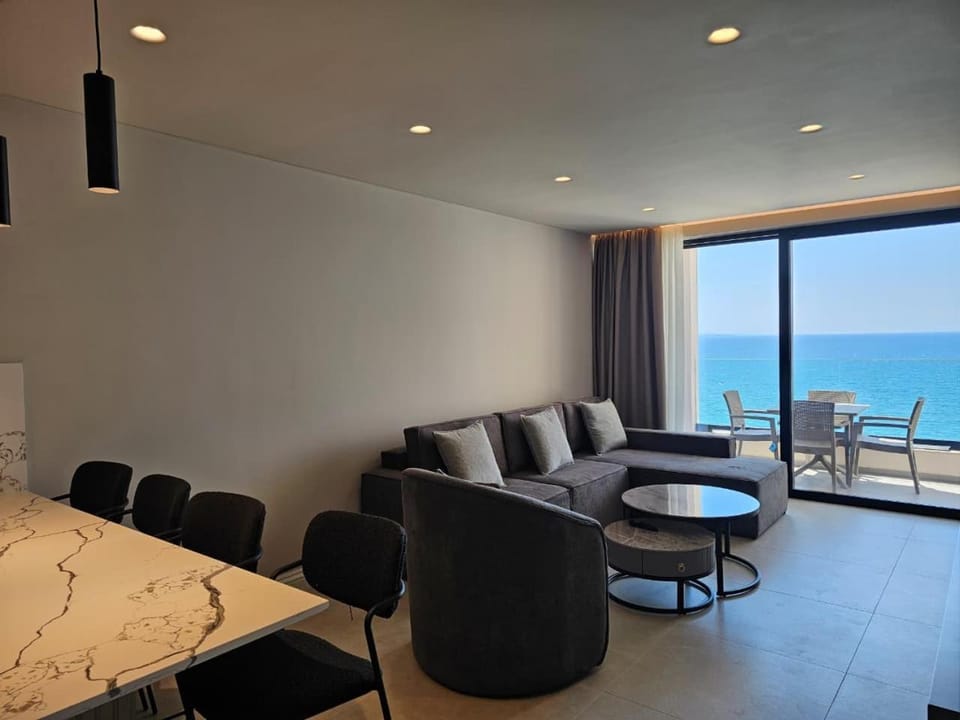 Living room, Seating area, Dining area, Sea view