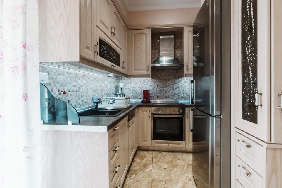 Kitchen or kitchenette, oven, stove