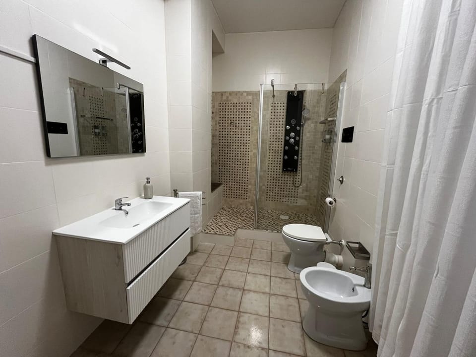 Shower, Bathroom, bidet, towels