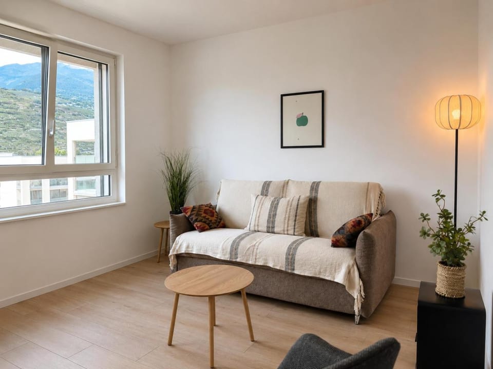 Bed, Living room, Bedroom