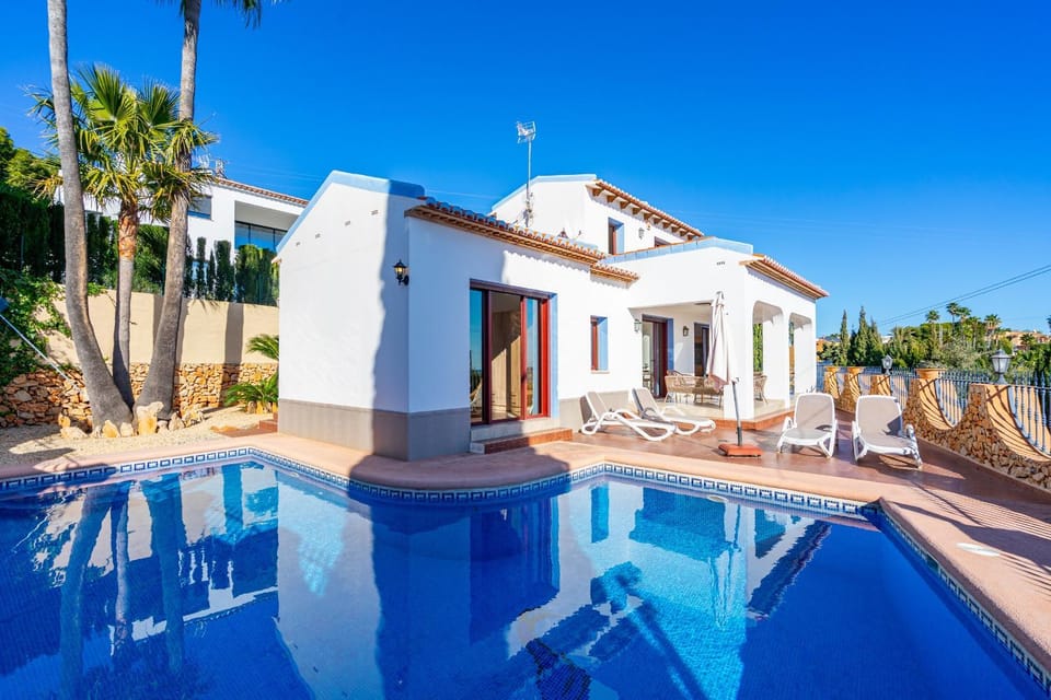 Property building, Living room, Swimming pool