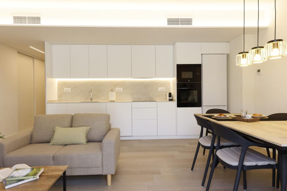 Kitchen or kitchenette, Living room, Dining area