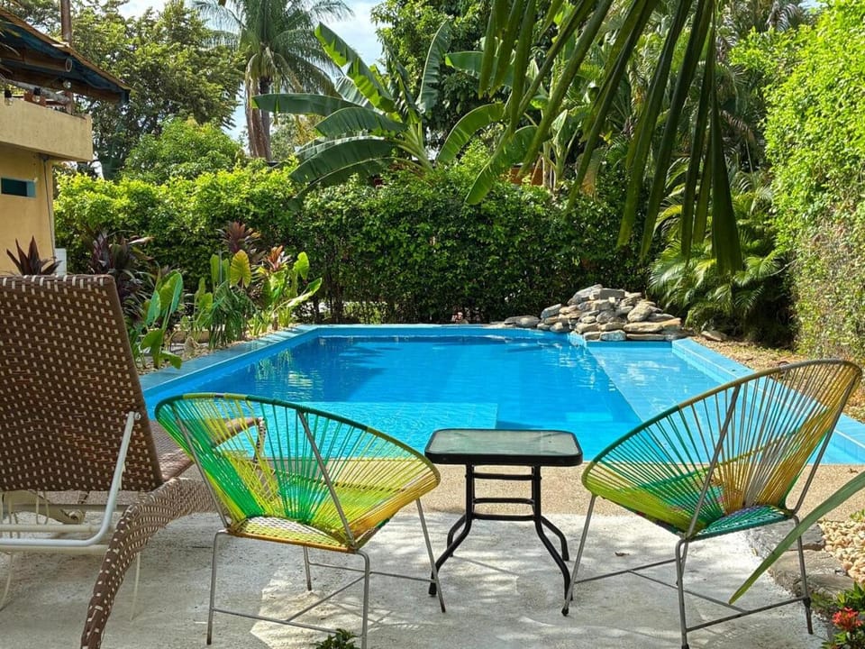 Jungle pool house Bird mural Ricaurte House in Cundinamarca, Colombia