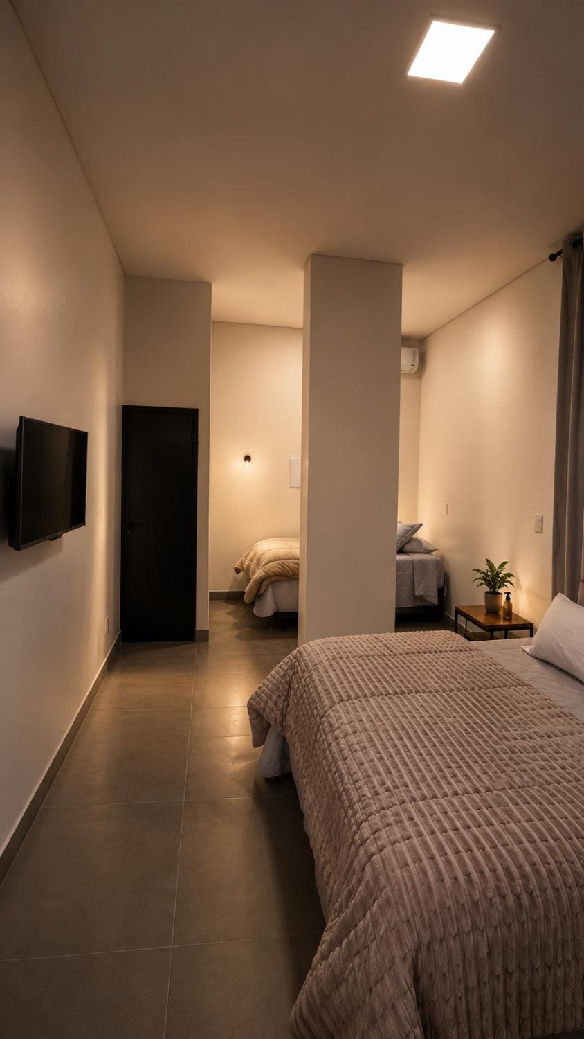 Bed, TV and multimedia, Photo of the whole room, Bedroom