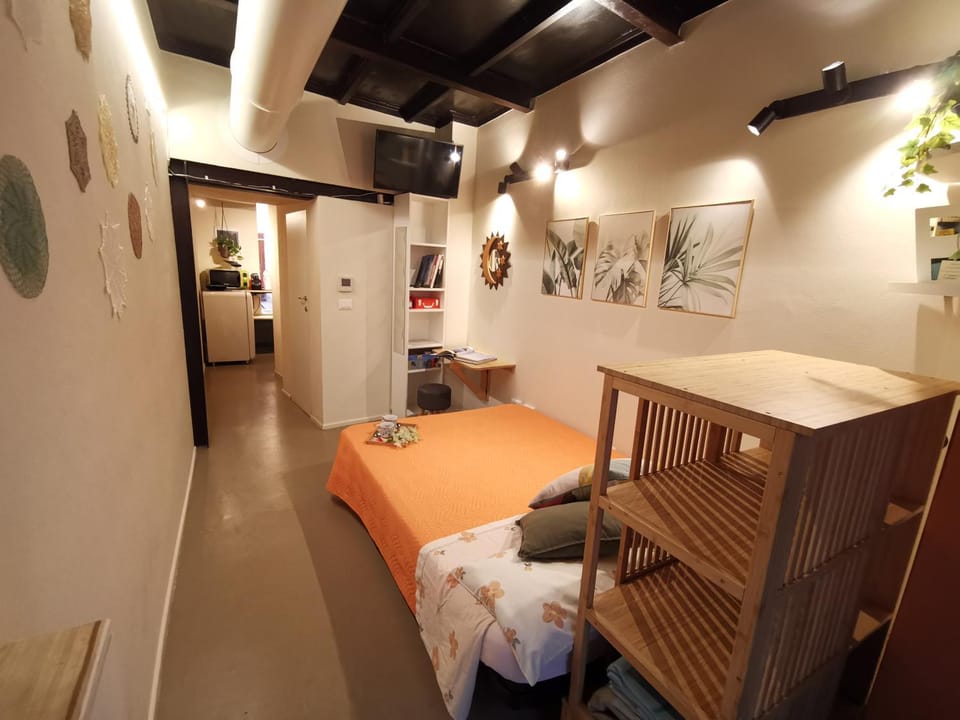 Bed, TV and multimedia, Living room, Photo of the whole room, Seating area, Bedroom