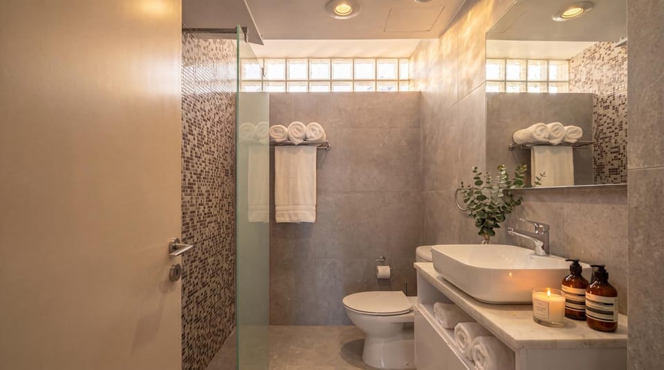 Shower, Toilet, Bathroom, towels