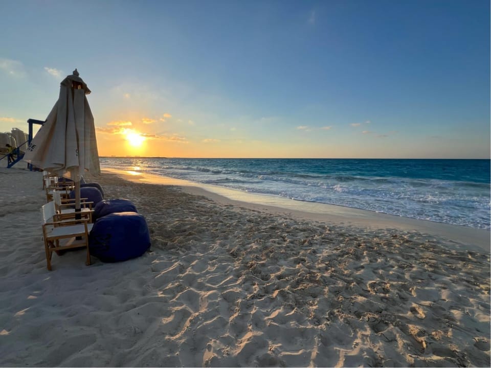 Beach, Sea view, Sunset