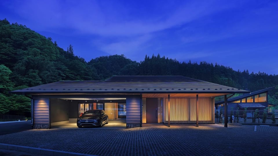 Property building, Night, Natural landscape, Parking
