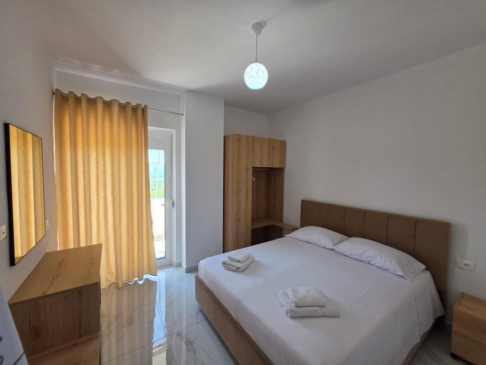 Bed, Photo of the whole room, Bedroom, towels, wardrobe