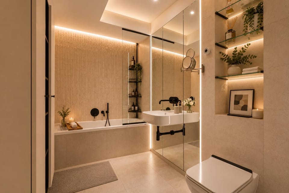 Shower, Bathroom, Bath, towels