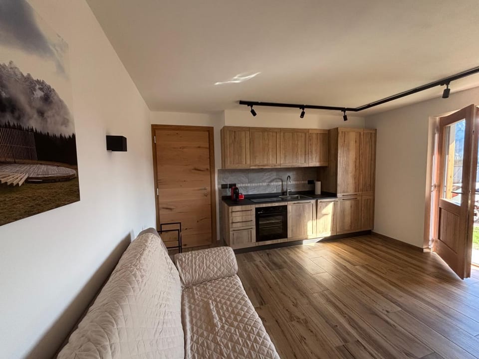Kitchen or kitchenette, Living room, oven, stove