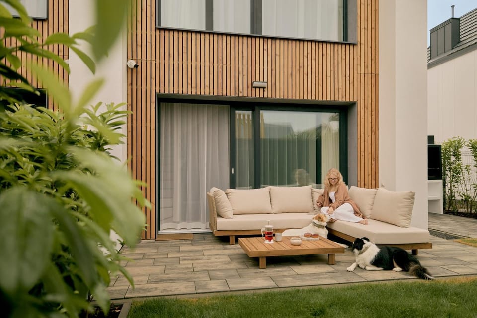 Property building, Day, People, Garden, Seating area, Garden view