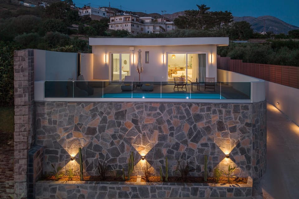 Property building, Night, Pool view, Swimming pool