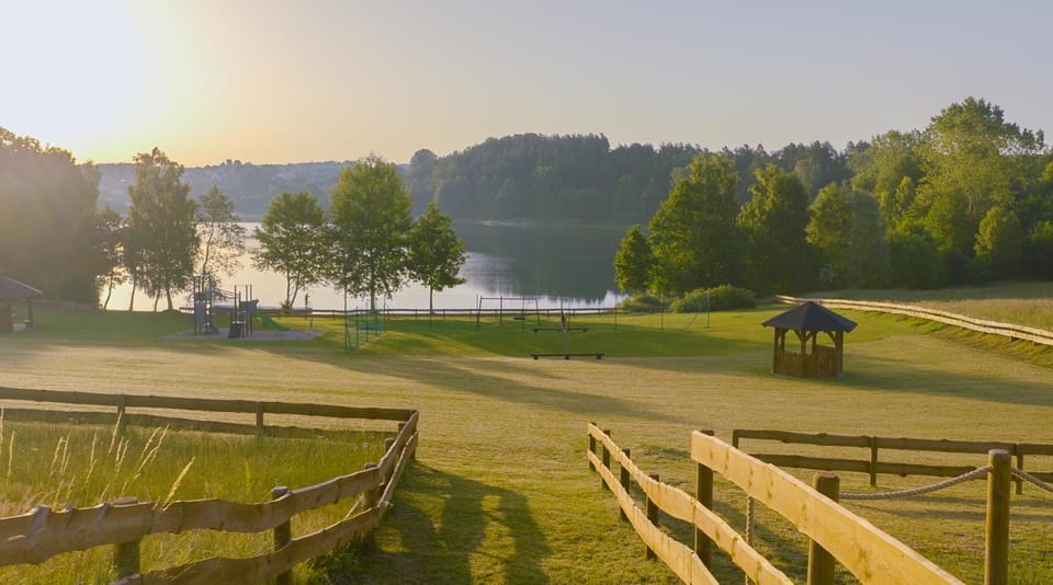 Natural landscape, Children play ground, Fishing, Lake view, Sunset