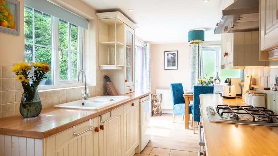 Dining area, dishwasher, microwave, oven, kitchen