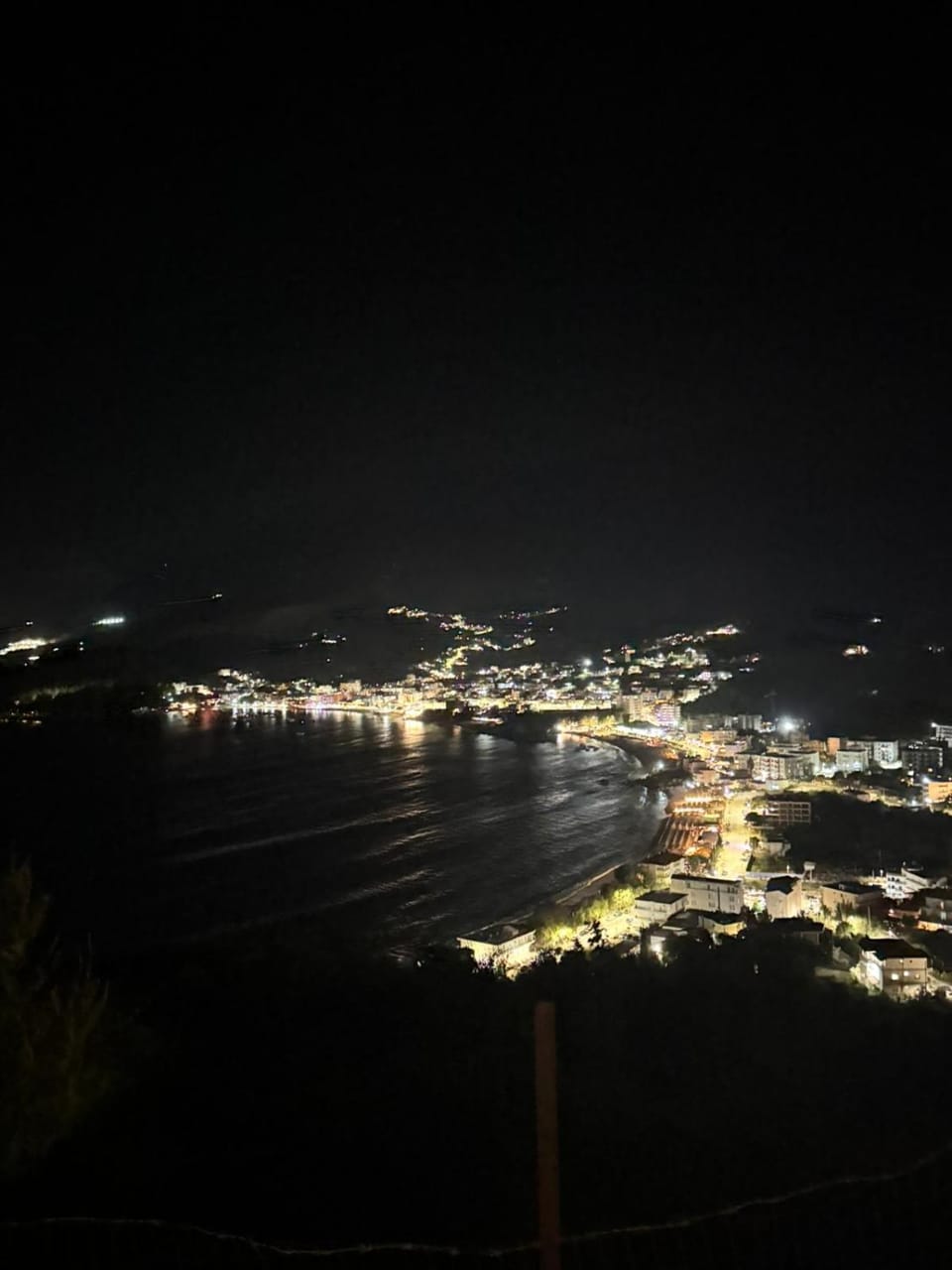 Night, Natural landscape, City view, Sea view