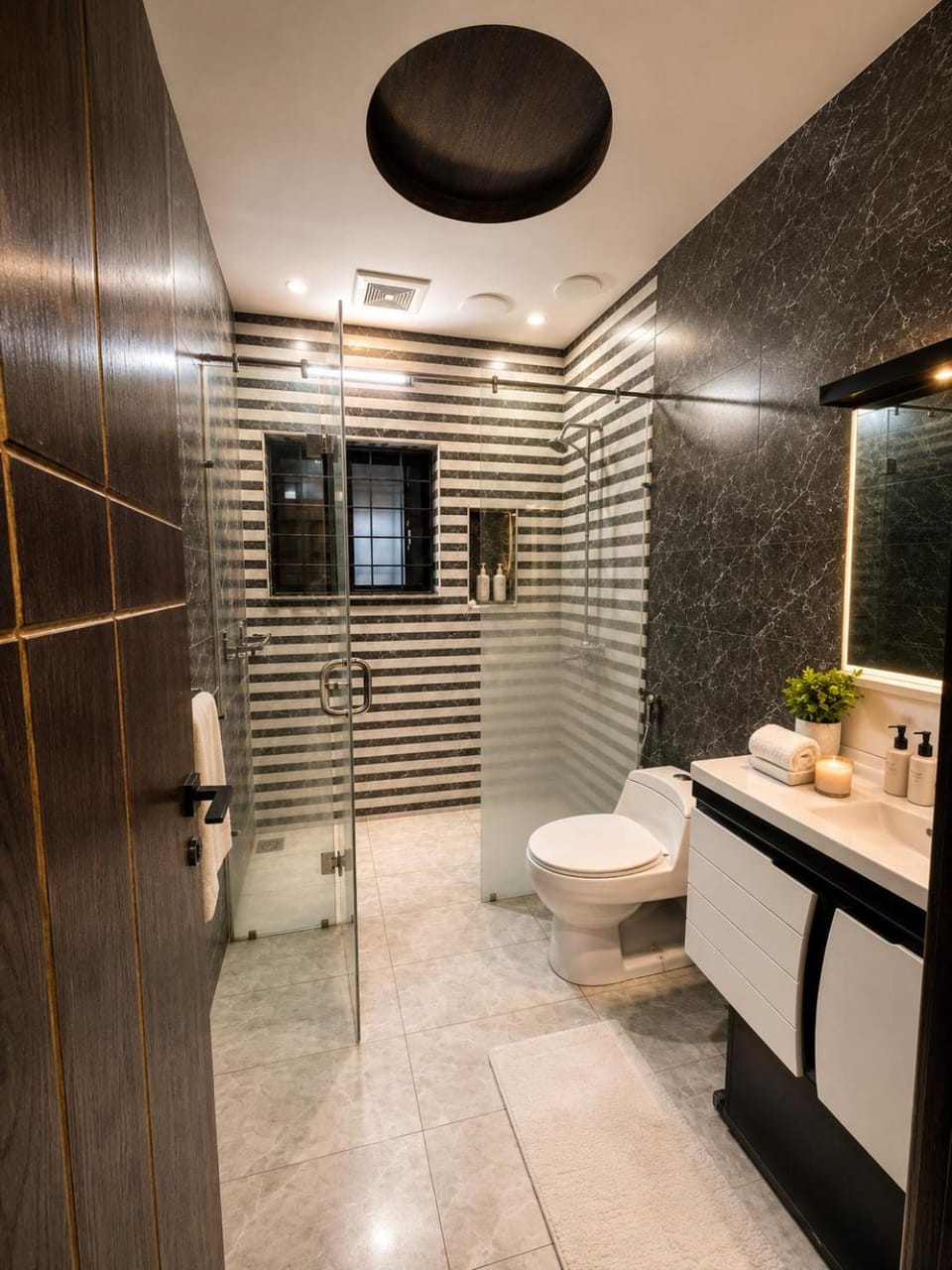 Shower, Toilet, towels