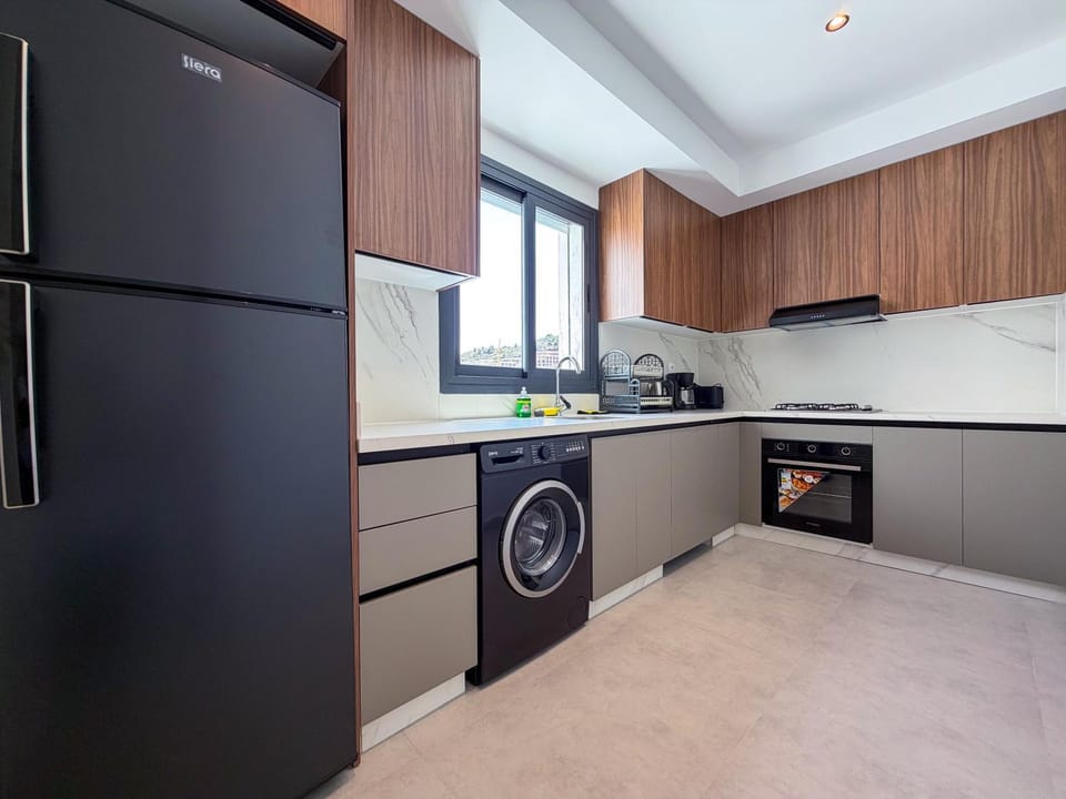 Kitchen or kitchenette, oven, stove, toaster
