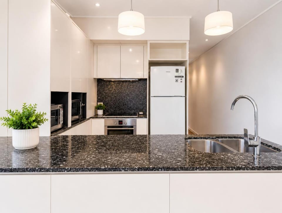 Kitchen or kitchenette, oven, stove