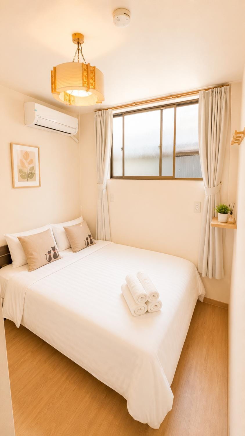 Bed, Photo of the whole room, Bedroom, air conditioner