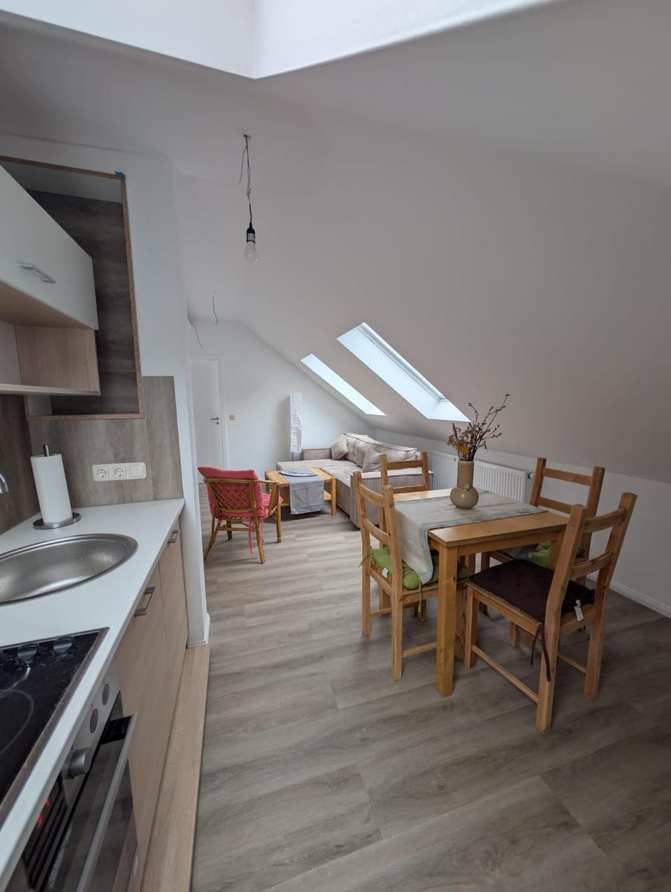 Kitchen or kitchenette, Living room, Dining area
