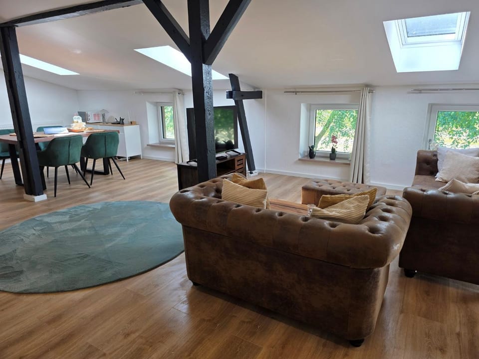 Living room, Seating area, Garden view