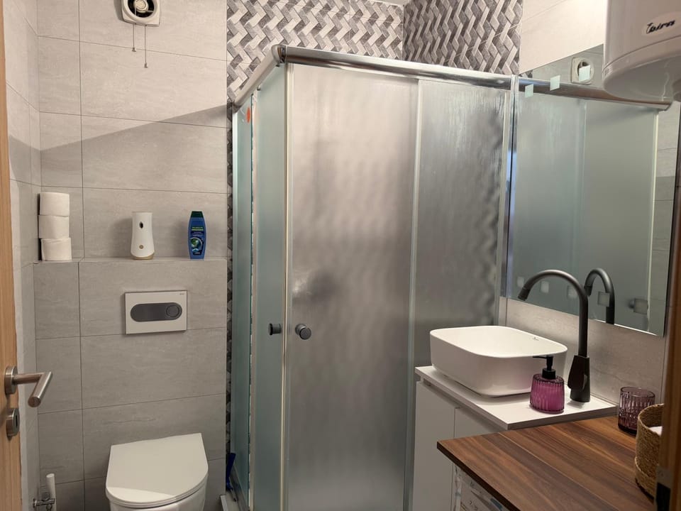 Shower, Toilet, towels