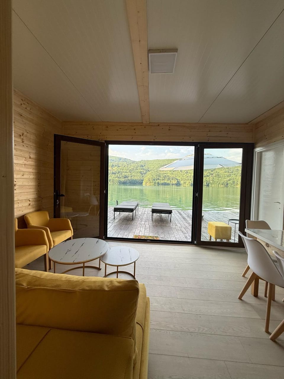 Natural landscape, View (from property/room), Balcony/Terrace, Living room, Seating area, Dining area, Lake view