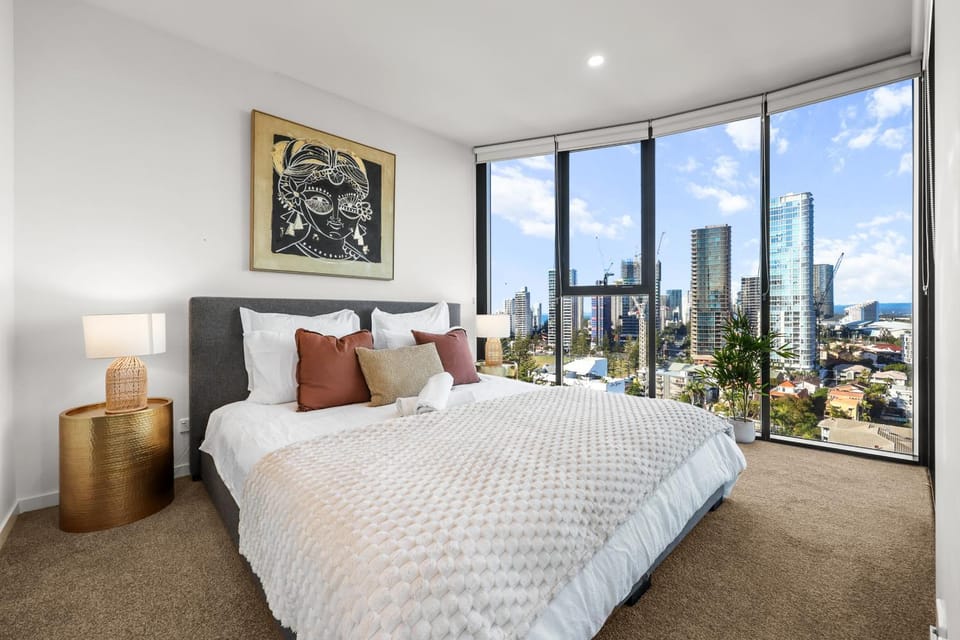 Bed, Bedroom, City view, City view