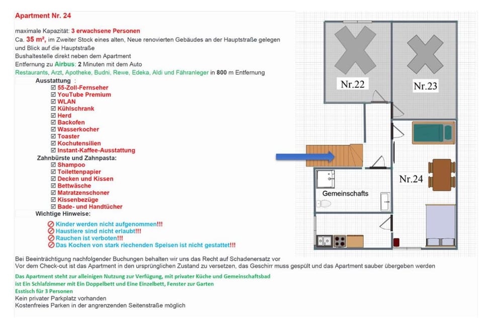 Finkenwerder Larisa's Nr24 Private Küche Gemeinschaftliches Bad WC Apartment in Hamburg