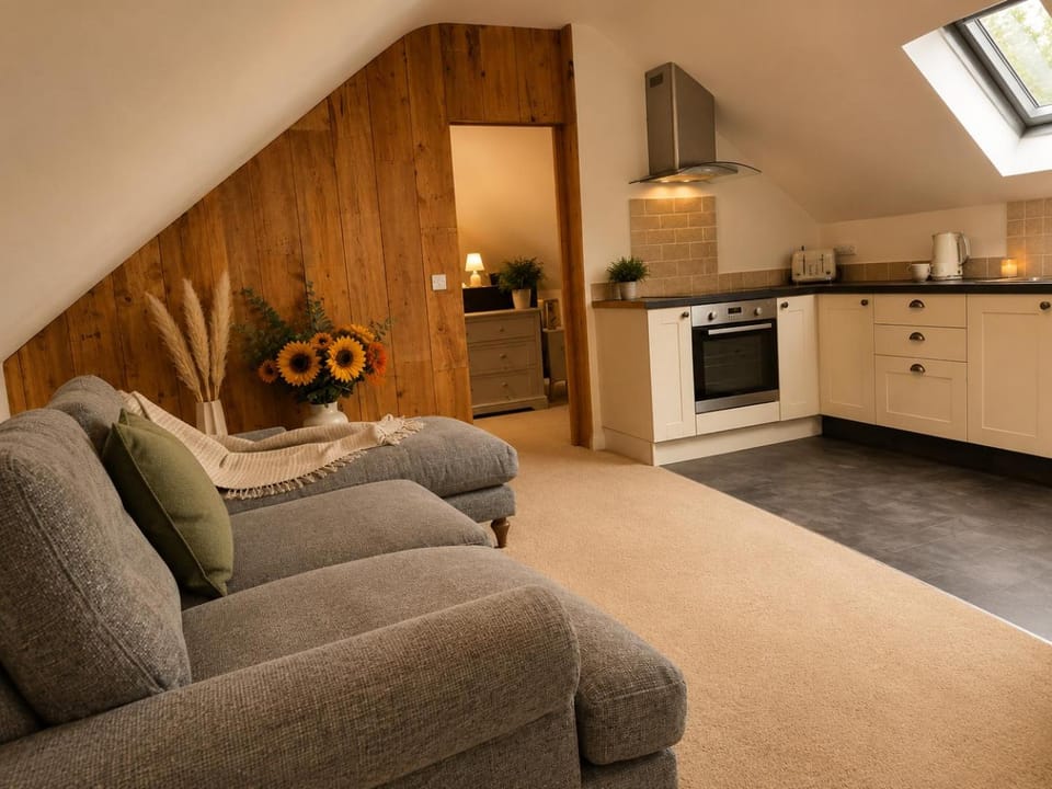 Kitchen or kitchenette, Living room, Seating area, oven