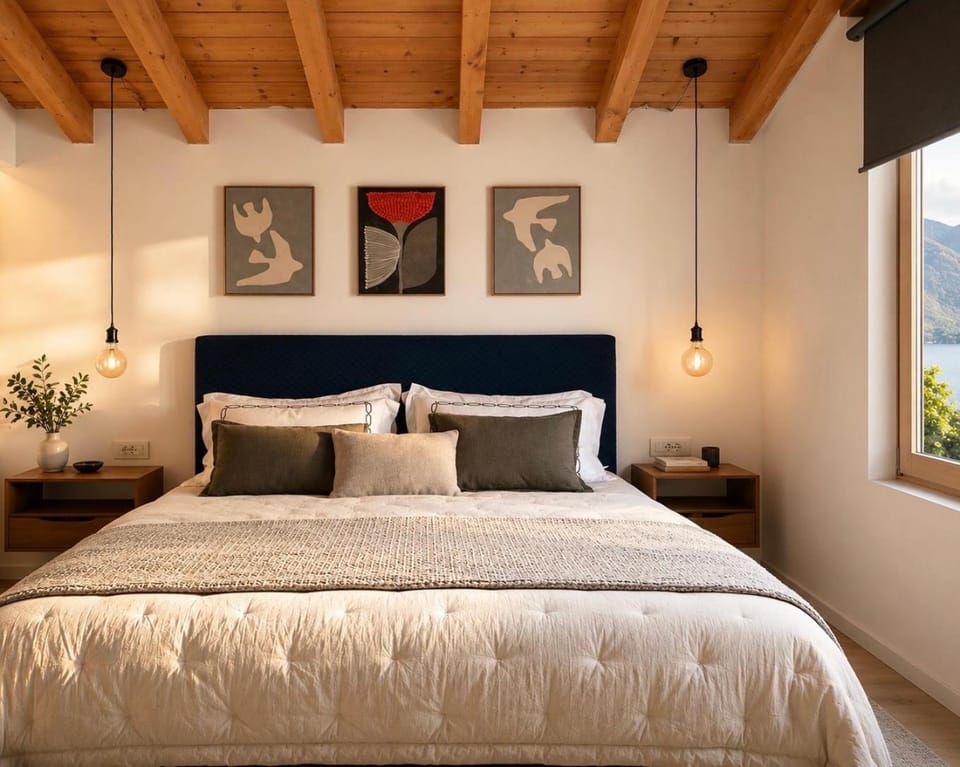 Bed, Photo of the whole room, Bedroom, Lake view