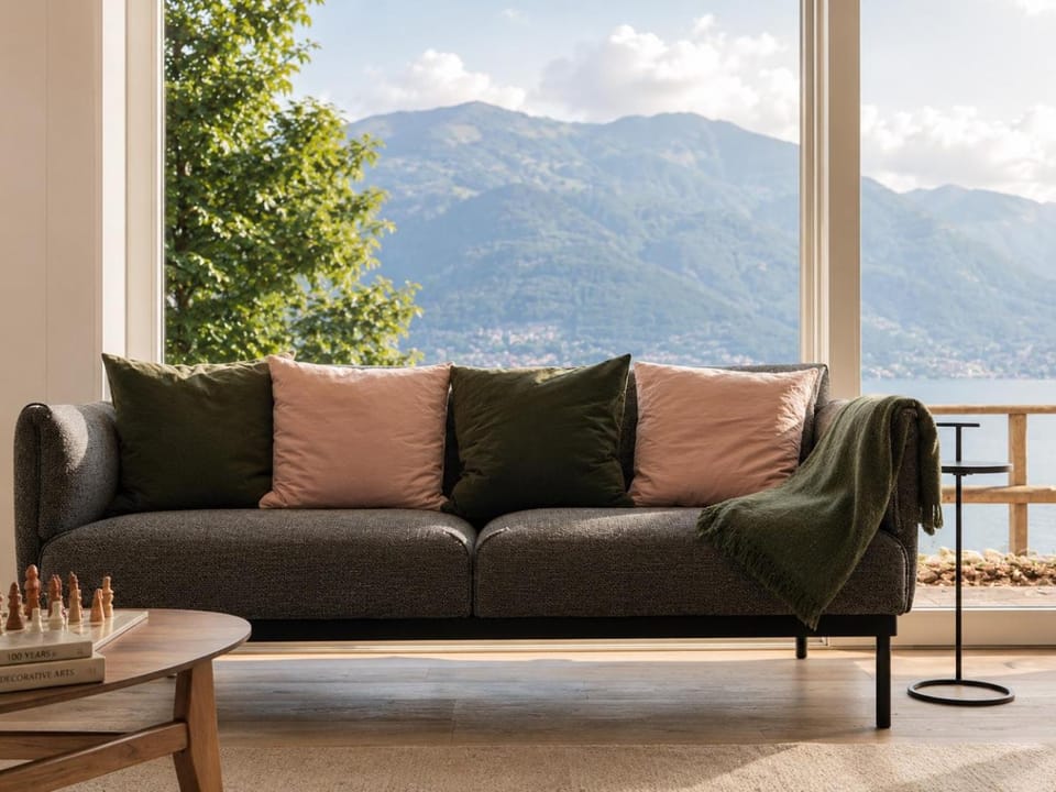 Living room, Seating area, Lake view, Mountain view