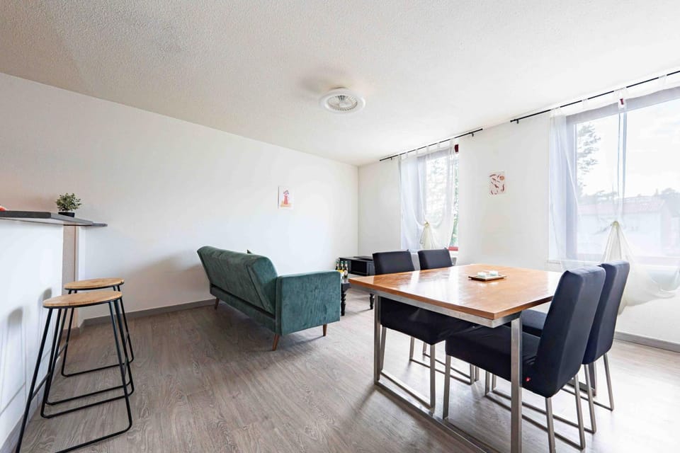 Living room, Seating area, Dining area, Landmark view, River view, Quiet street view