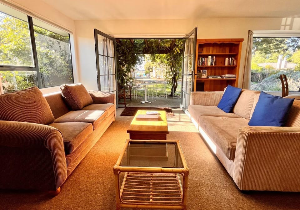 Living room, Seating area, Garden view