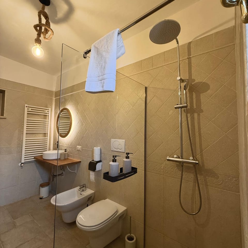 Shower, Bathroom, bidet, towels