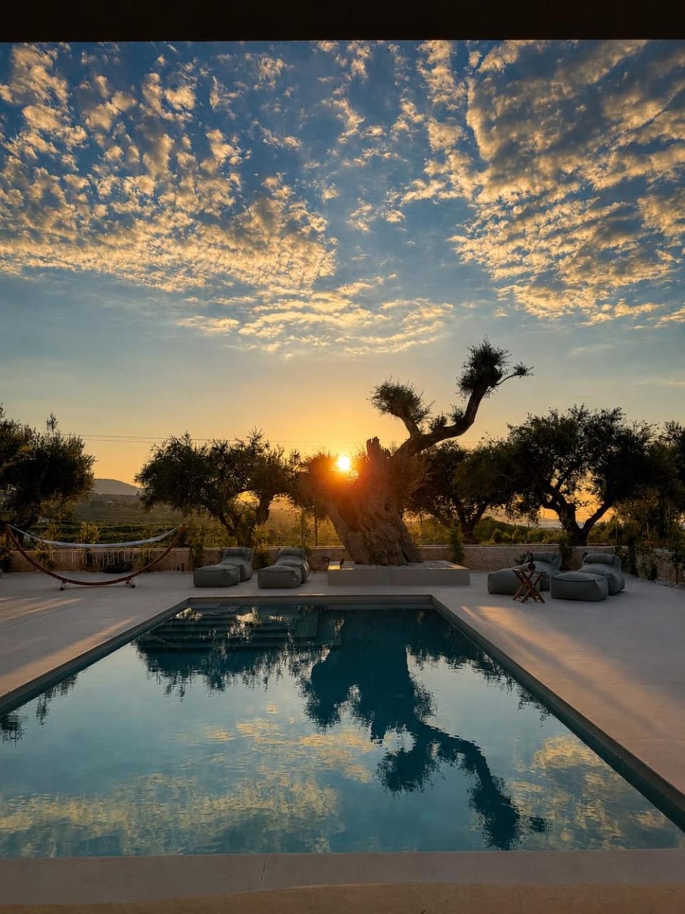Pool view, Swimming pool, Sunset