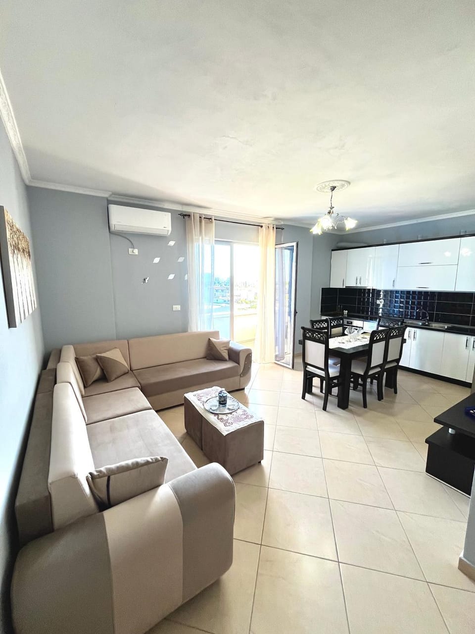 Living room, kitchen
