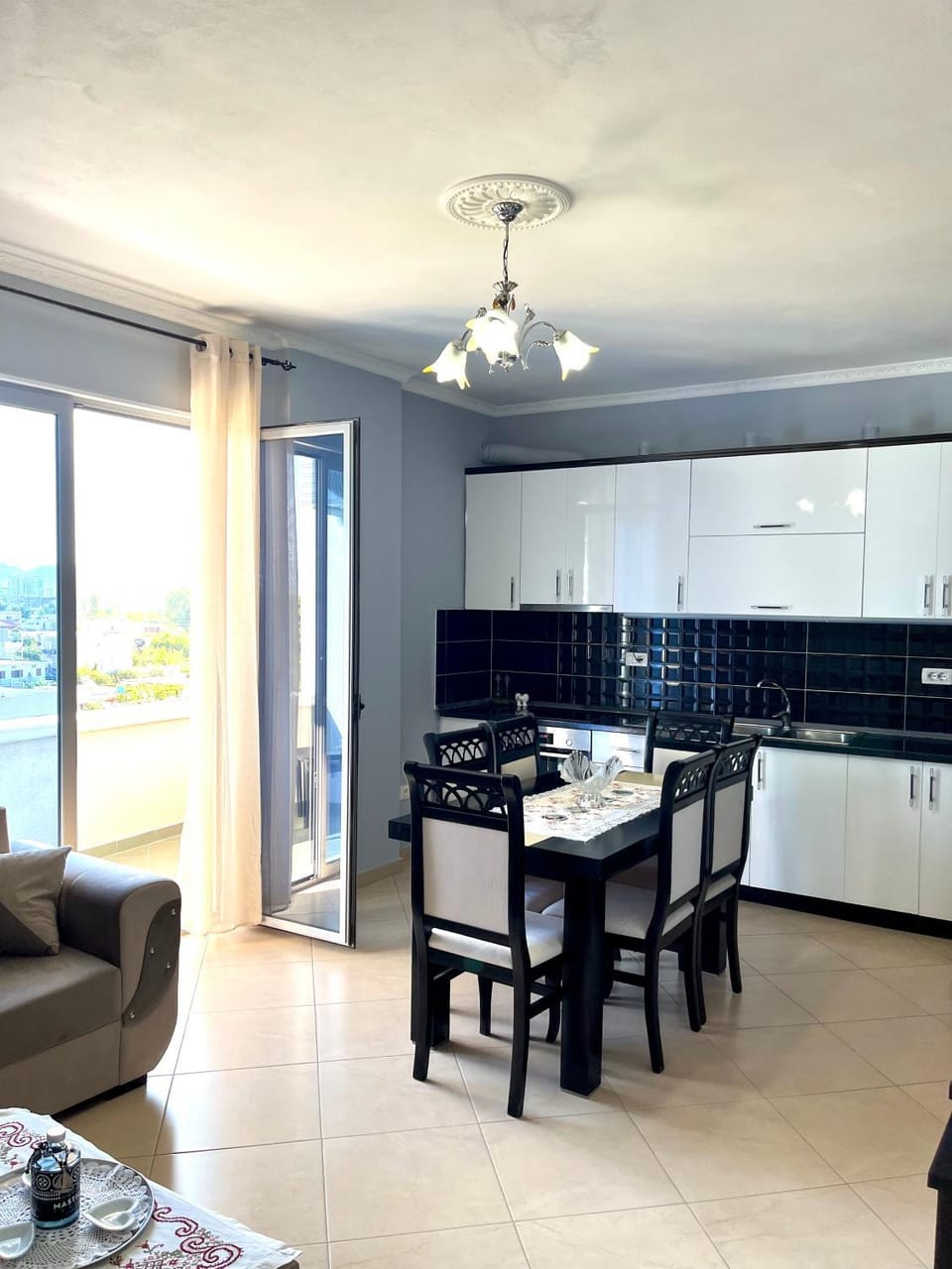 Living room, kitchen