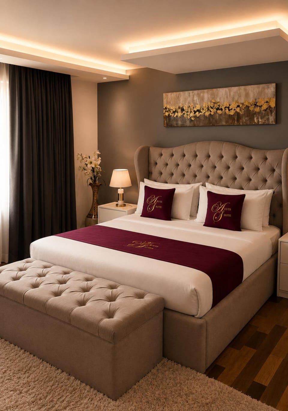 Bed, Living room, Photo of the whole room, Seating area, Bedroom