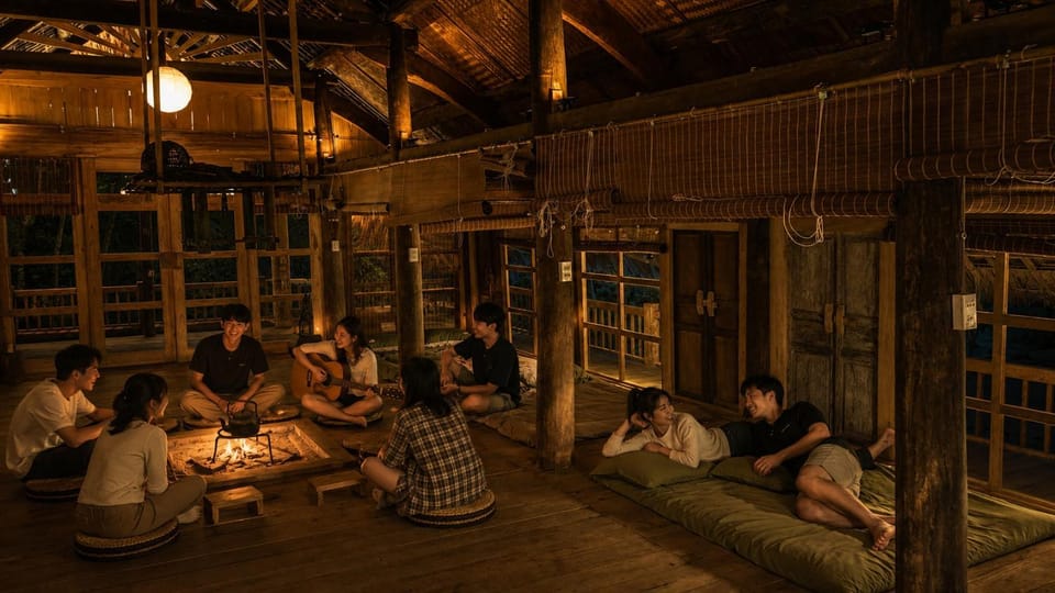 Night, group of guests