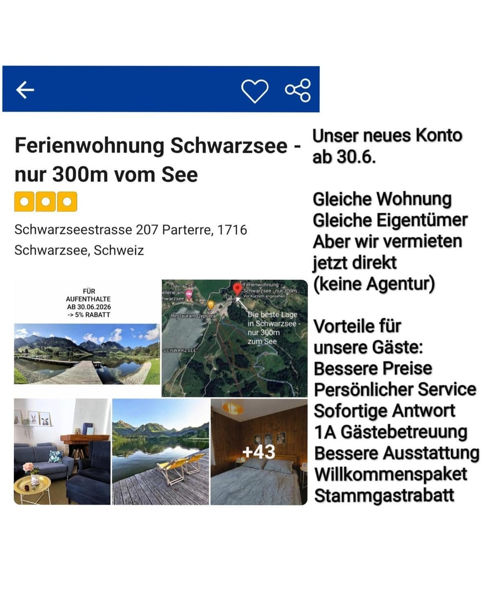 Ferienwohnung Schwarzsee Apartment in Fribourg, Switzerland