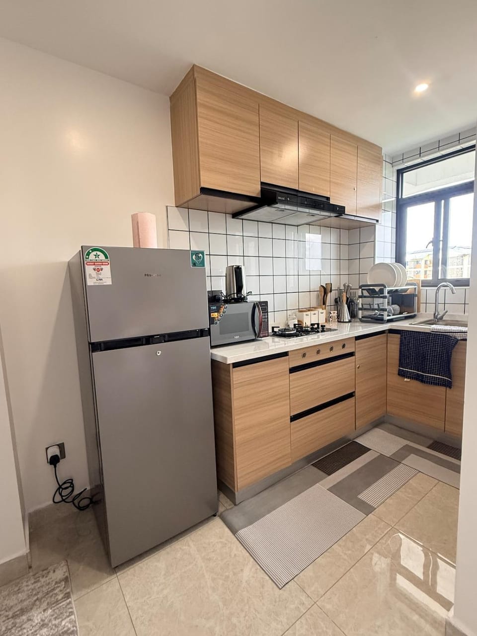 Kitchen or kitchenette, oven