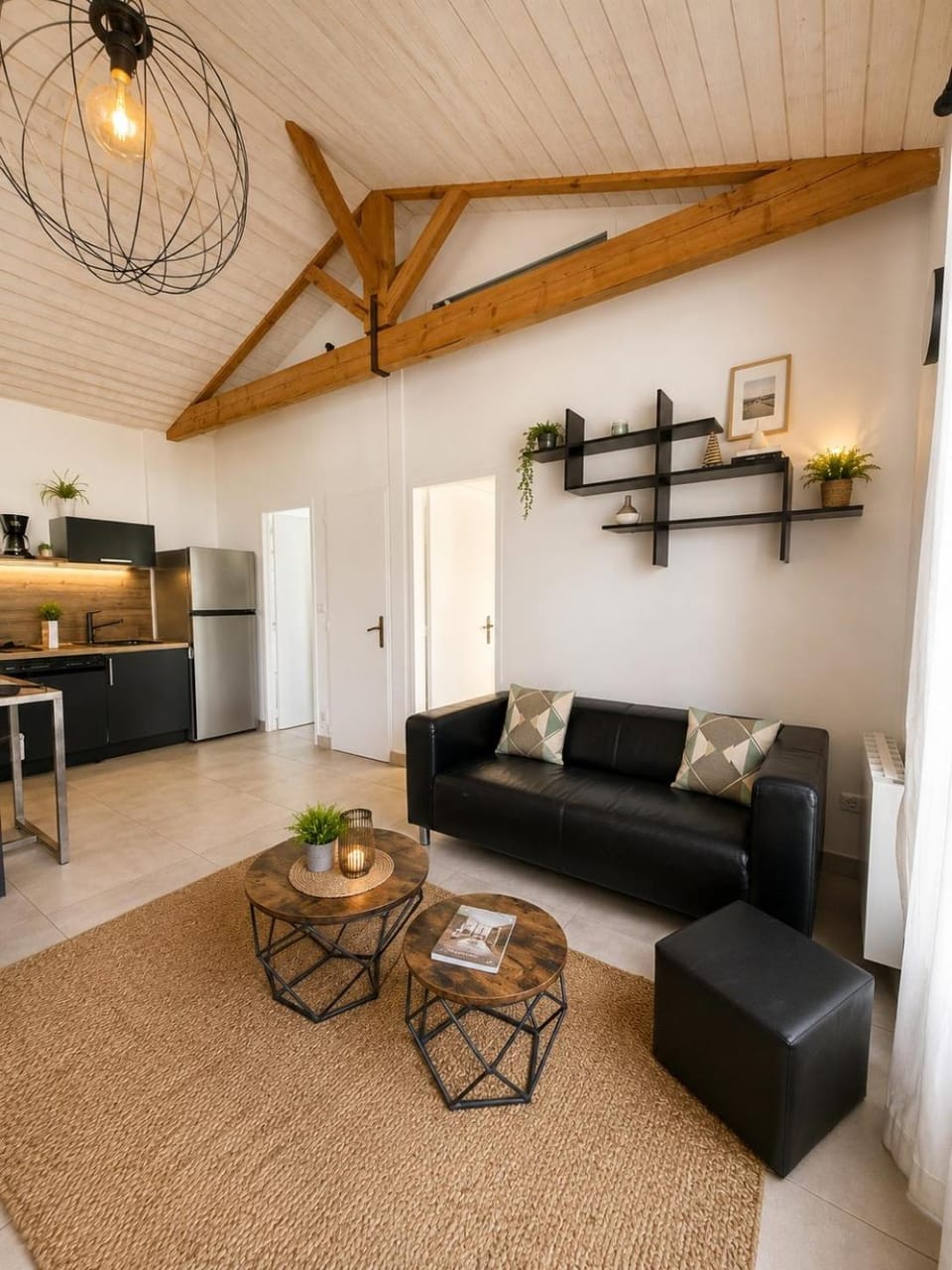 Living room, kitchen